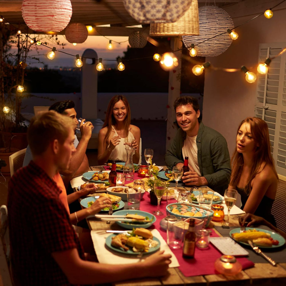 Mlambert 100Ft LED Outdoor String Lights, Dimmable Patio Lights, Waterproof S...