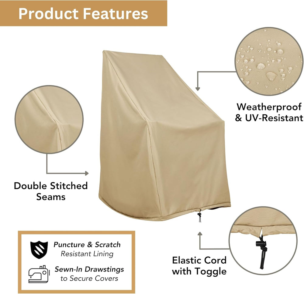 Shine Company Weatherproof Outdoor Rocking Chair Cover, 100% Woven Polyester,...