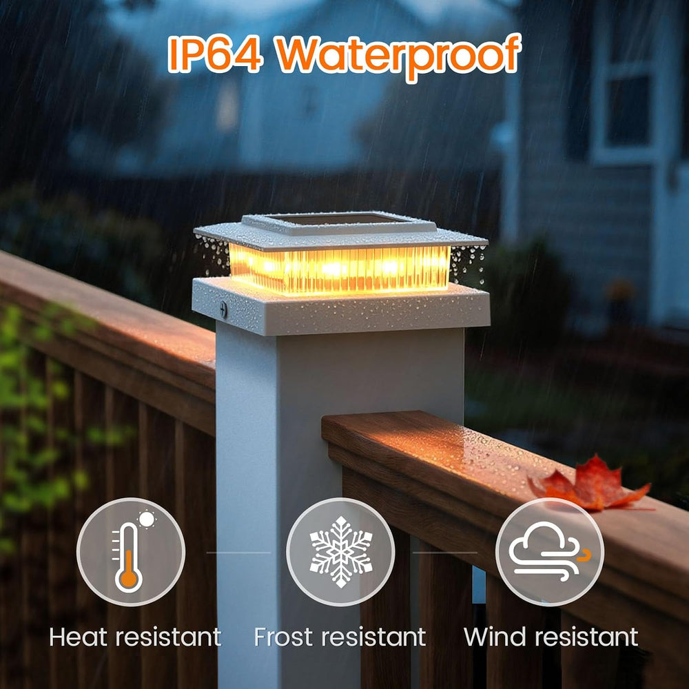 APONUO 12 Pack Solar Post Cap Lights Color Changing - 8 Solid Colors & Fl...