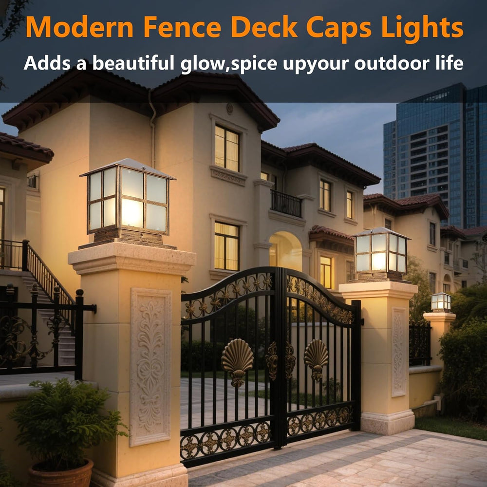 Outdoor Post Light,9.84In Hardwired Column Pillar Light Anti-rust Lamp Post