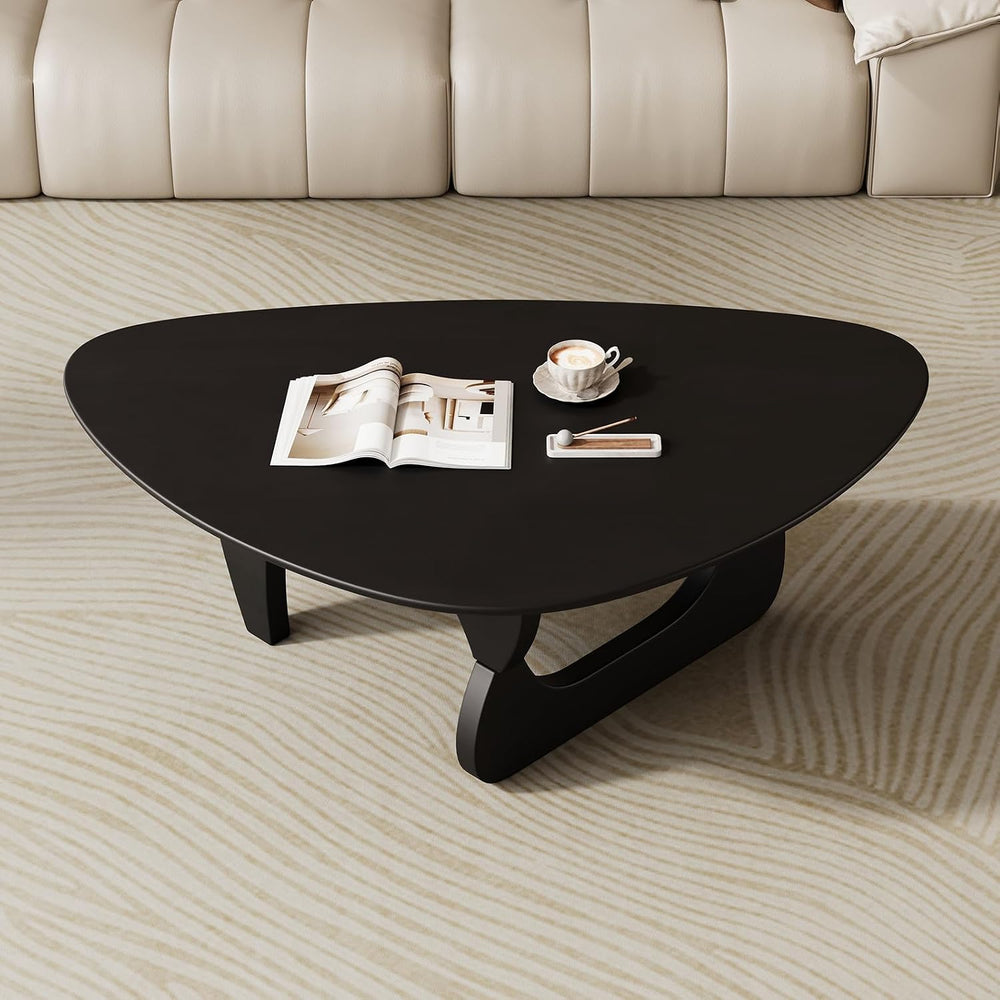 Mid Century Modern Coffee Table - Black Wooden Coffee Table for Living Room,C...