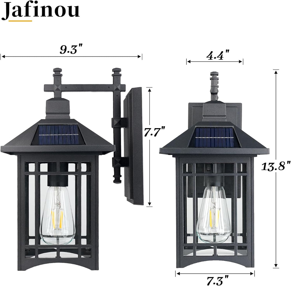 Solar Outdoor Wall Light，Exterior Lighting fixtures，Modern Black Exterior Lig...