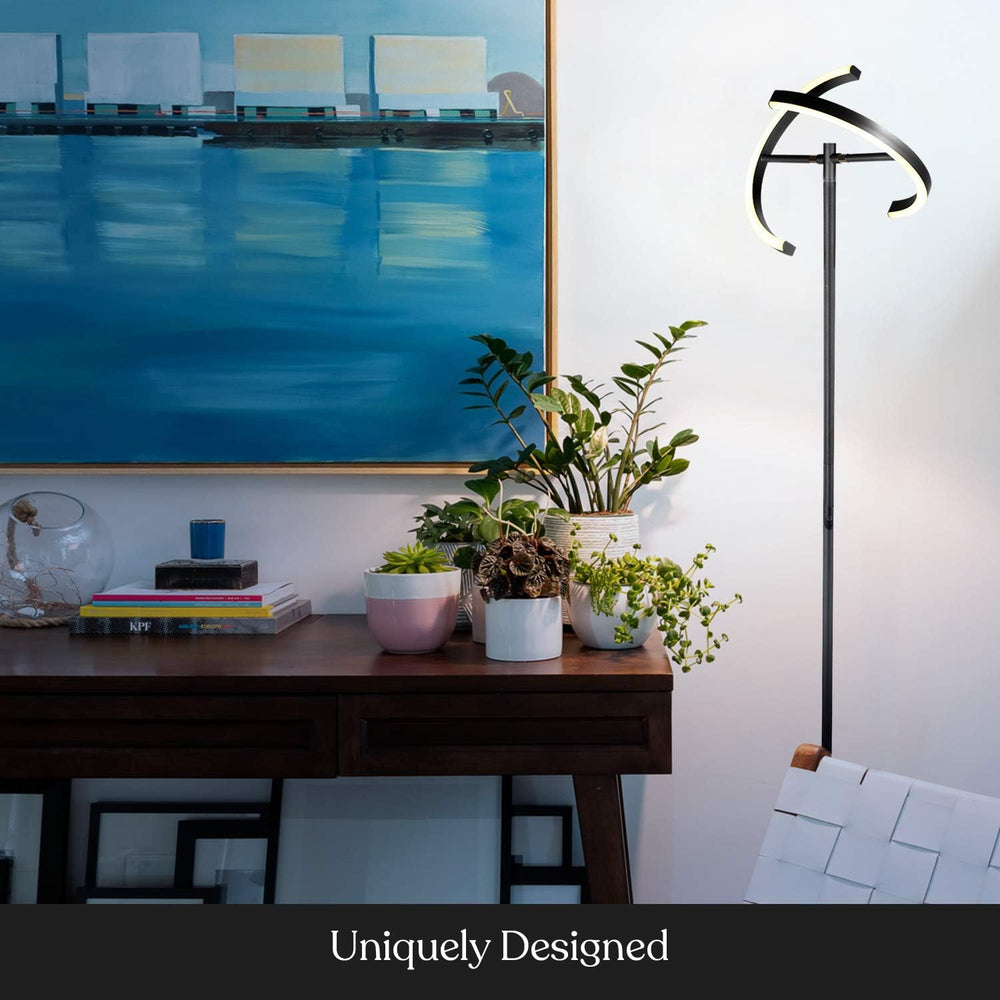 Brightech Halo Split Modern Bright LED Torchiere Floor Lamp for Offices - Dim...