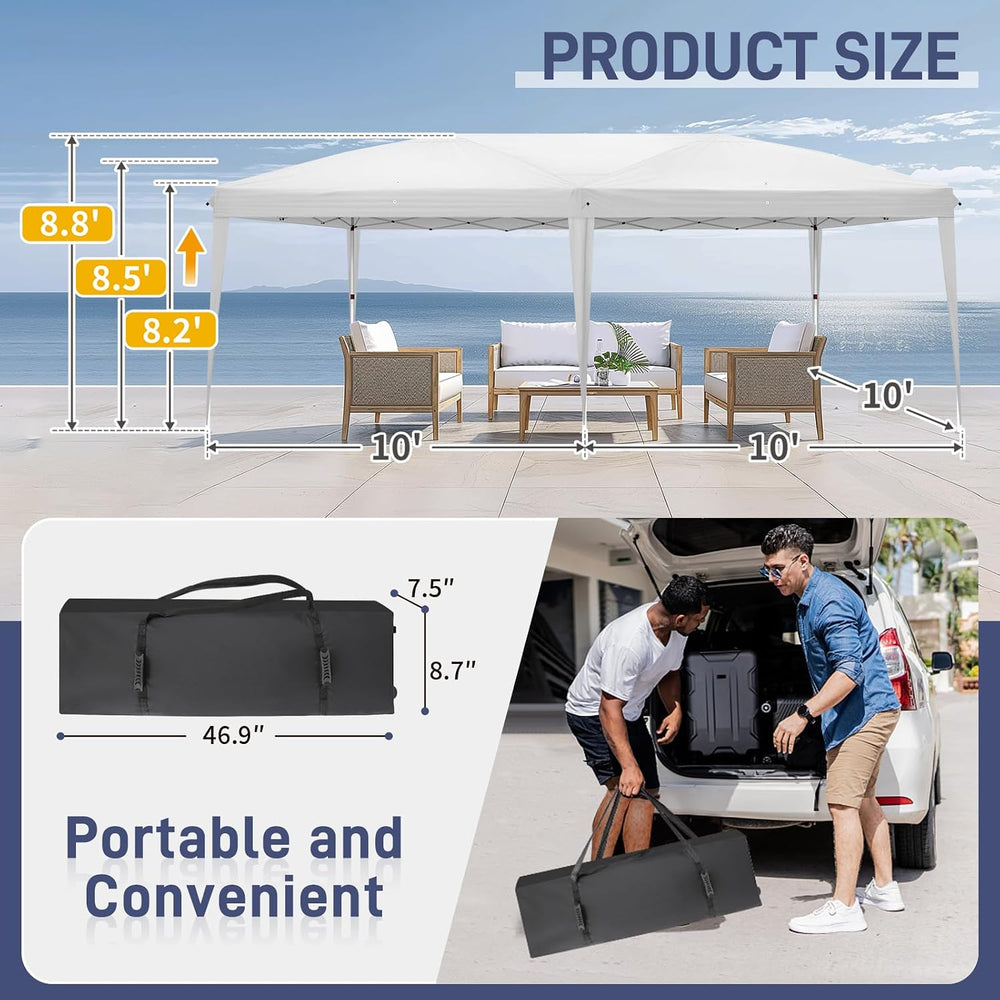 VINGLI 10'x20' Pop Up Canopy Tent Portable Instant Gazebo Party Tent ...