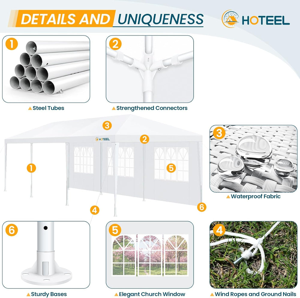 HOTEEL Party Tent 10x30FT, Large Outdoor Canopy Tent for Parties