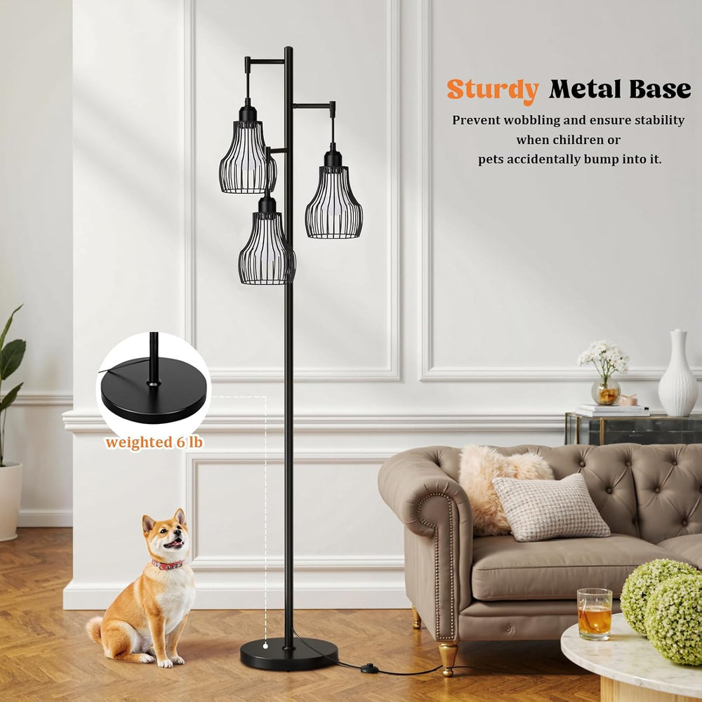 Ziisee Dimmable Floor Lamps for Living Room, Farmhouse Tree Standing Tall Lam...