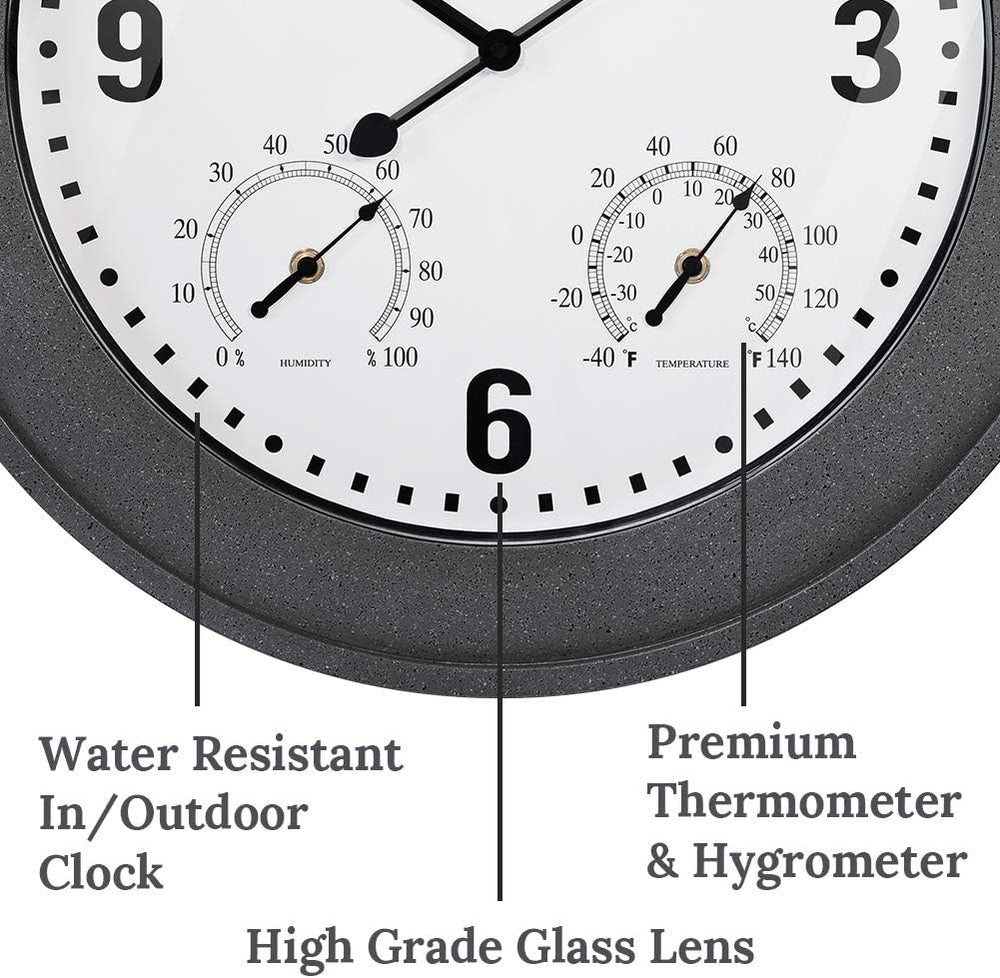 Presentime 20" Bradford in/Outdoor Farmhouse Clock