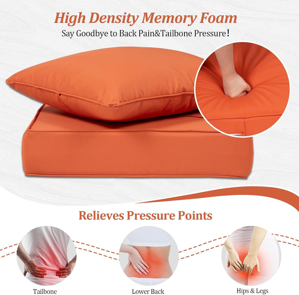 22x24“ Outdoor Deep Seat Cushions Set of 2, Patio Replacement Foam Cushions f...