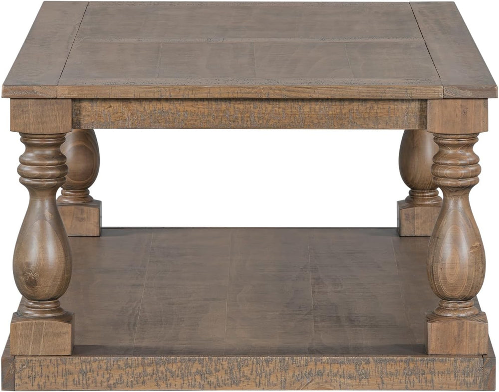 P PURLOVE Solid Wood Coffee Table, Modern Farmhouse Coffee Table/Center Table...