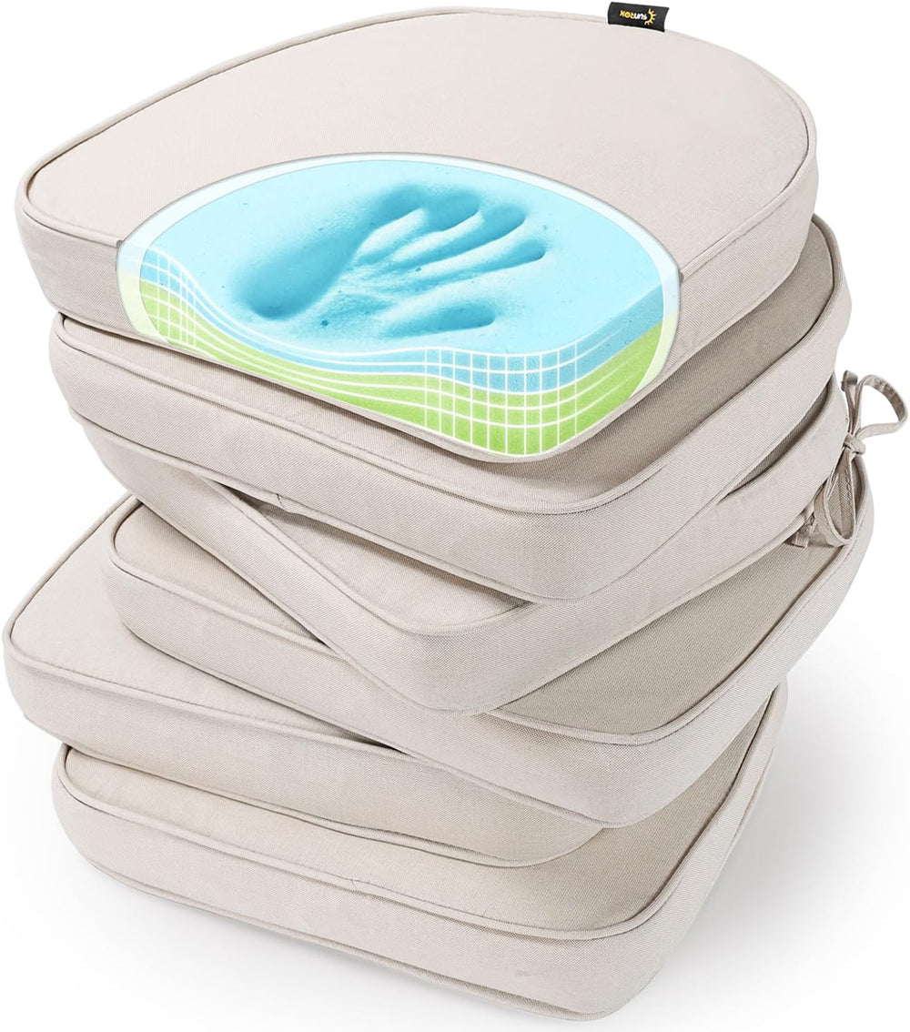 SUNROX Gel Memory Foam Chair Cushions, FadeShield Water-, Stain-Resistant Dur...