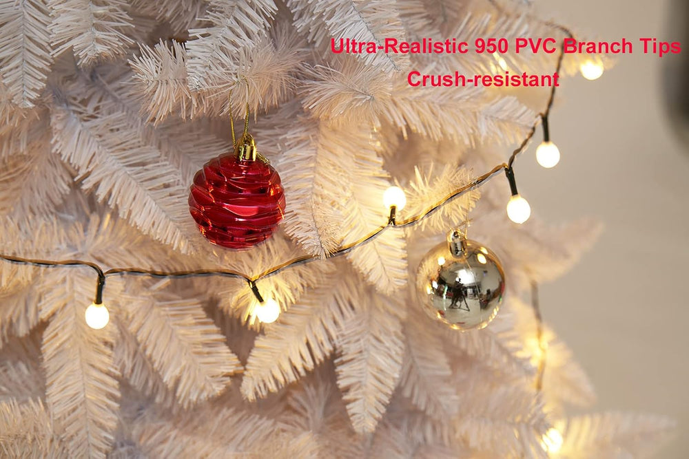 7ft Artificial Pencil Slim White Christmas Tree Halloween Xmas Tree