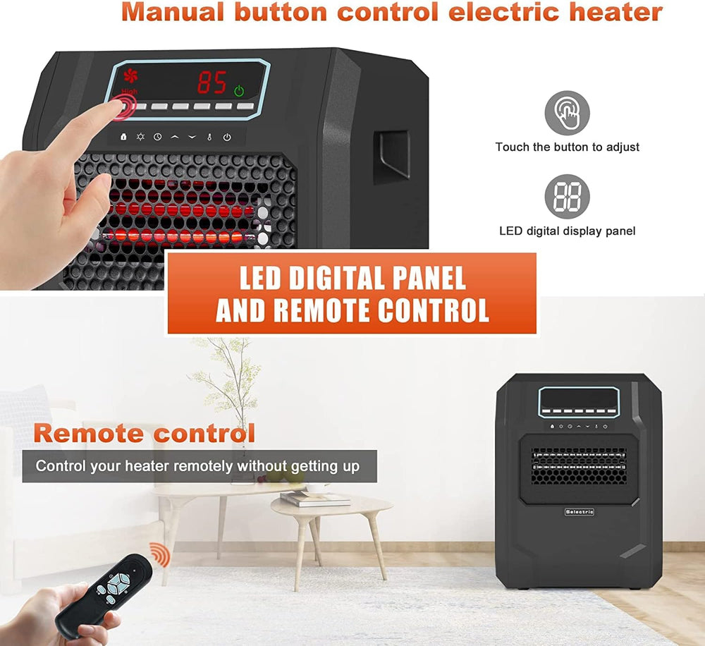 VOLTORB Freestanding Portable Electric Space Heater for Bedroom or Indoor Use...