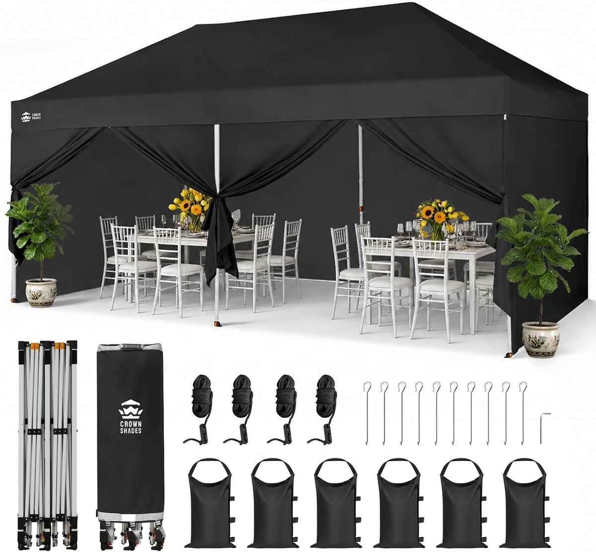 crown shades 10x20 pop up canopy tent, event, main product view