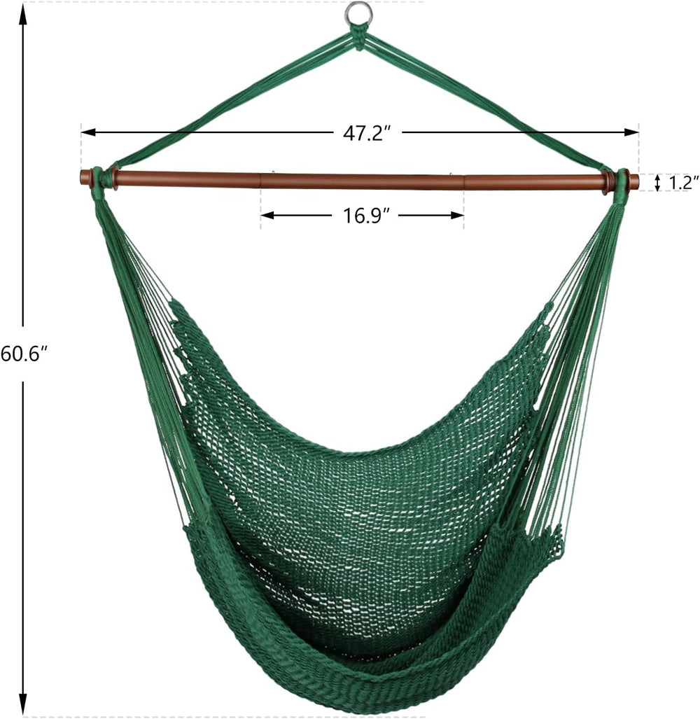 Upgraded Caribbean Hammock Chair with Detachable Metal Bar, Large Hammock Swi...