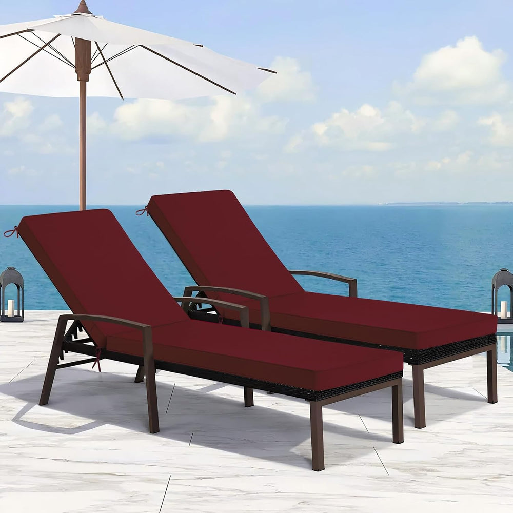 Basic Beyond Chaise Lounge Cushions Outdoor, 3-Layer Waterproof Outdoor Furni...