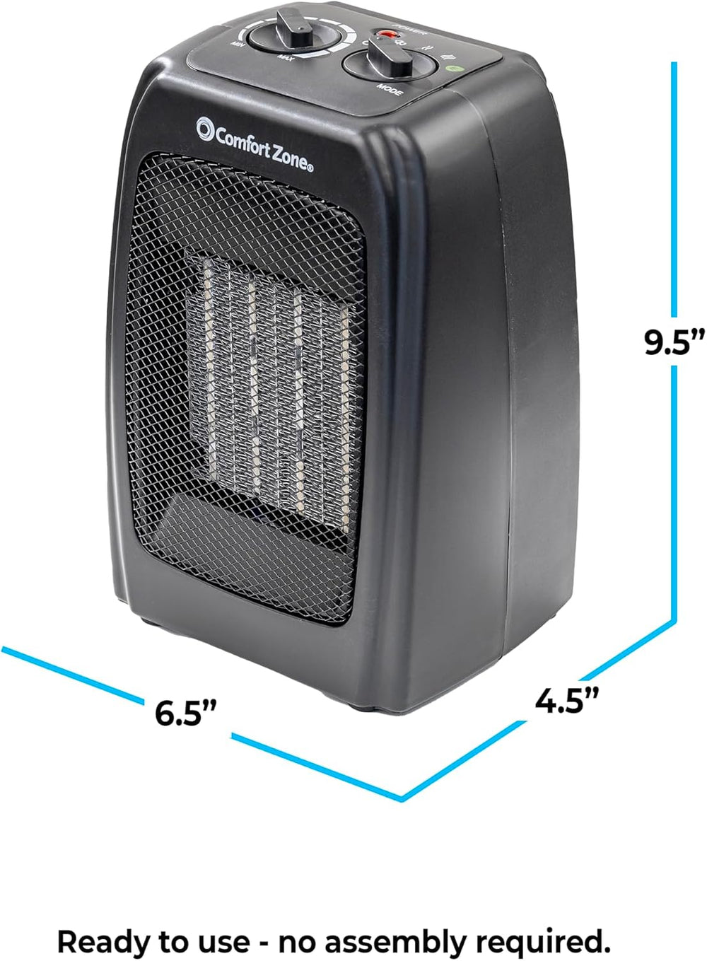 Comfort Zone CZ442E Personal Energy Save Ceramic Heater - 1500W Portable with...