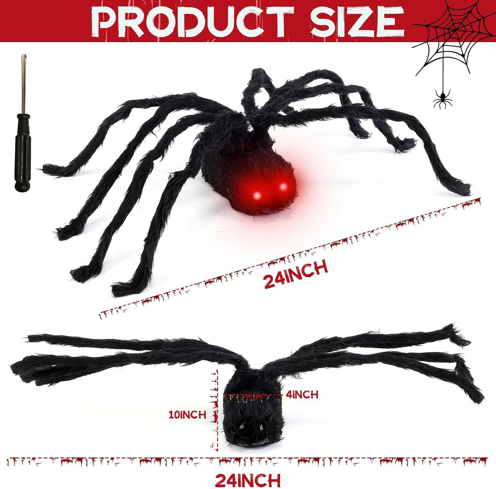 24'' Halloween Animatronics Giant Spider Up and Down Automatically