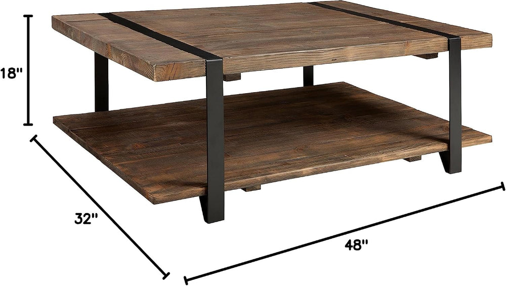 Alaterre Furniture Modesto 48-Inch Reclaimed Wood Coffee Table, Rustic Natura...