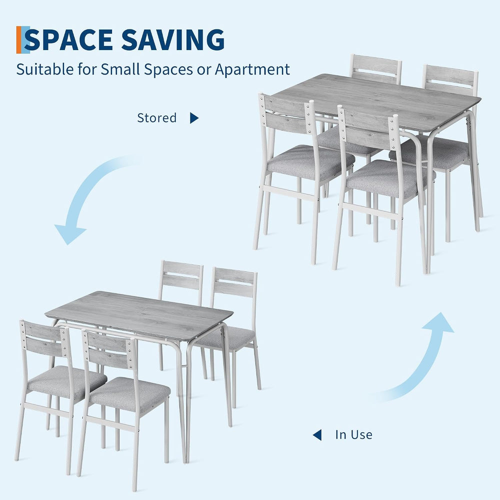 GarveeHome Dining Table for 2, Small Table and Chairs Set of 2, Square Dinett...