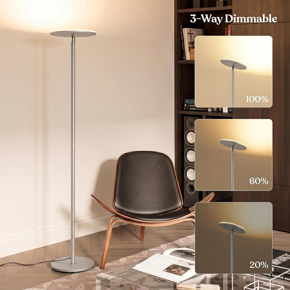 Brightech Sky LED Floor lamp, Torchiere Super Bright Floor Lamp for Living Ro...