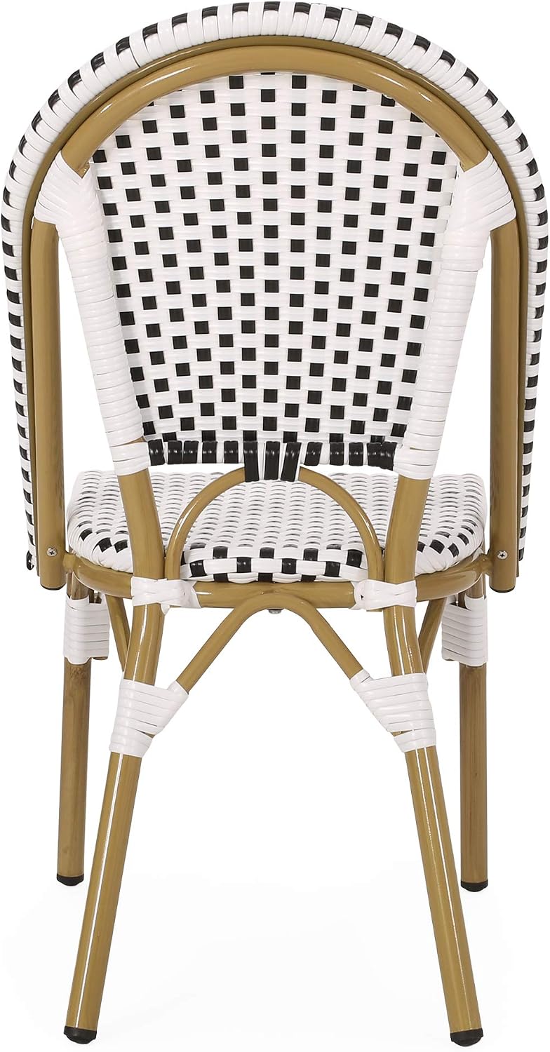 Christopher Knight Home Philomena Outdoor French Bistro Chair (Set of 4), Bla...