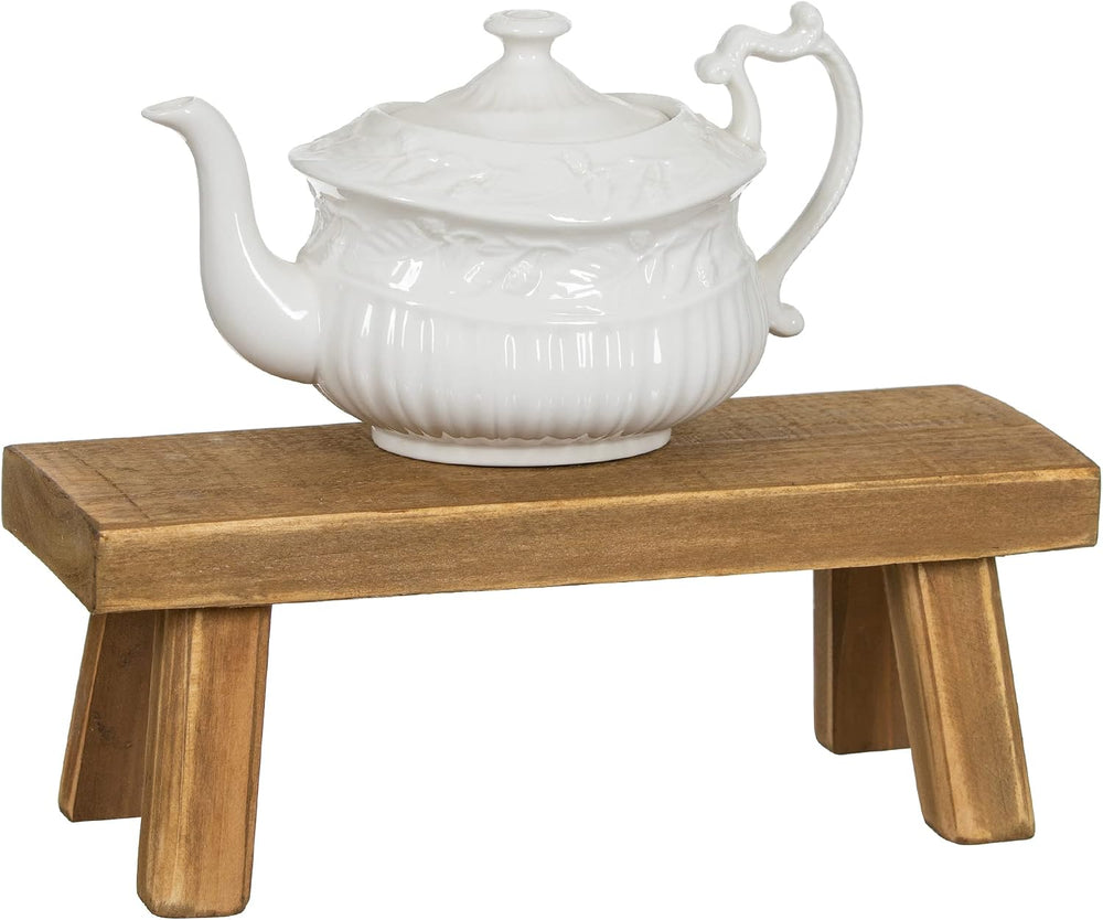 Rustix Mini Wooden Stool - Rustic Decorative Rectangular Mini Pedestal - Idea...