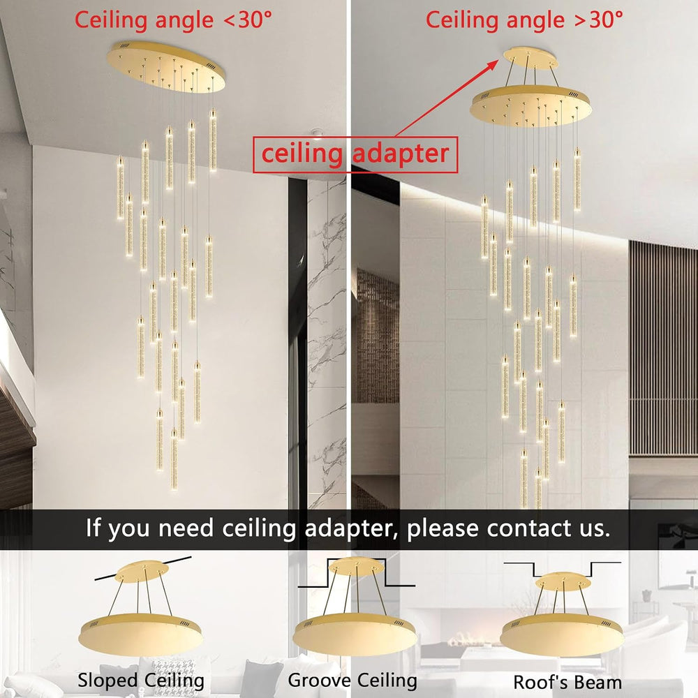 156in Long Light 20-Lights Chandeliers for Entryway LED Dimmable Chandeliers ...