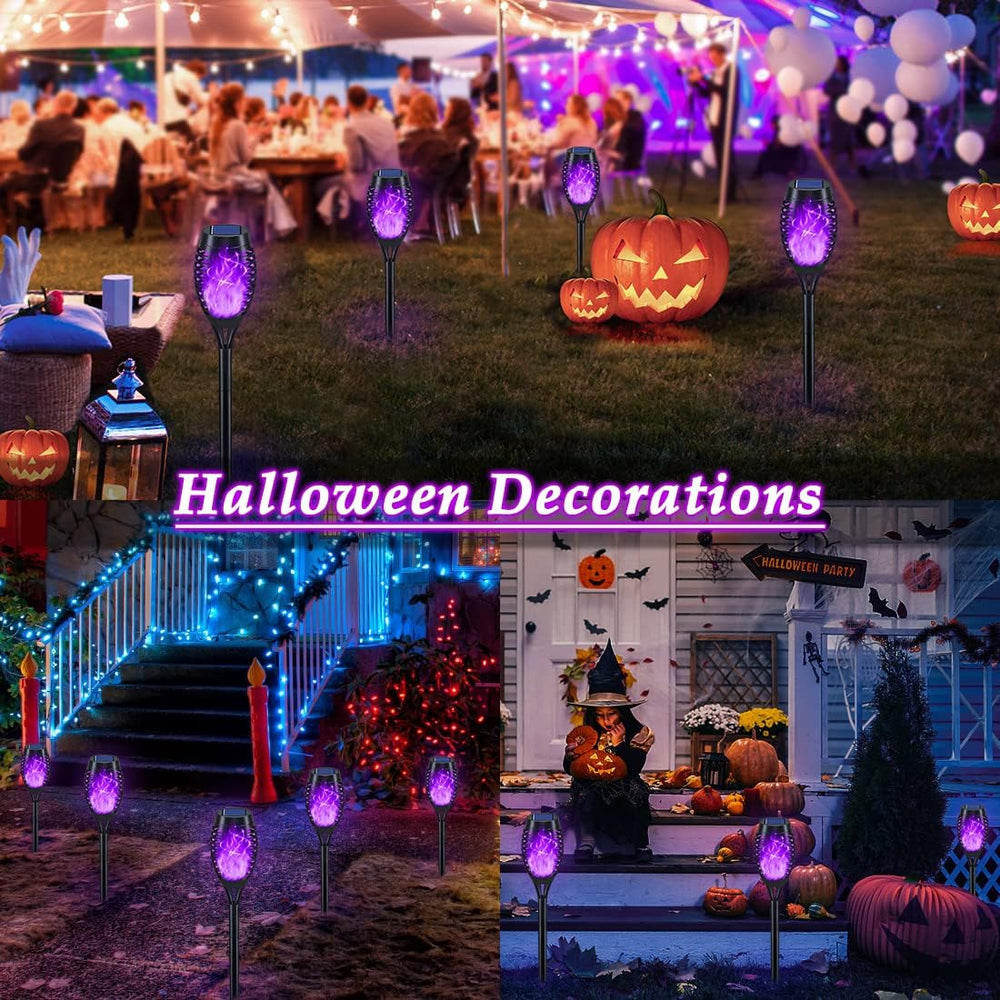 16Pack Purple Solar Halloween Lights for Halloween Decorations Outdoor