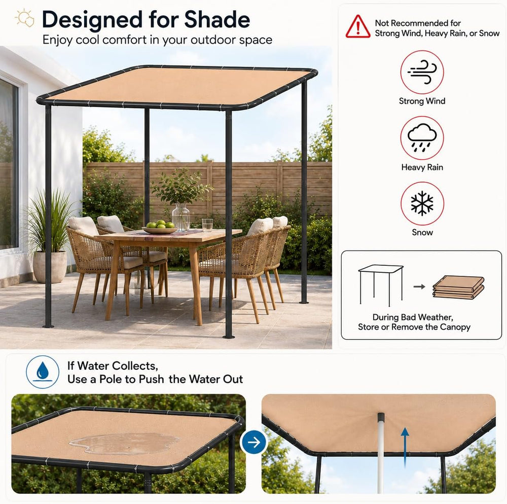 Aoxun 8x5 Lean to Canopy,Freestanding Sloped Roof Pergola Porch Awning