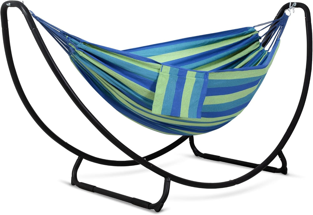 SUNCREAT Hammocks Standing Patio Hammock, Portable Hammock with Stand Foldabl...