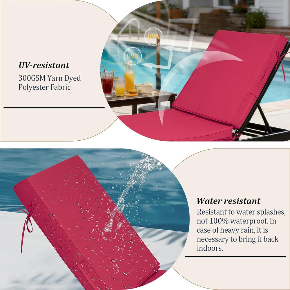 72x21x4in Lounge Cushions for Outdoor Furniture,Outdoor Lounge Chair Cushions...