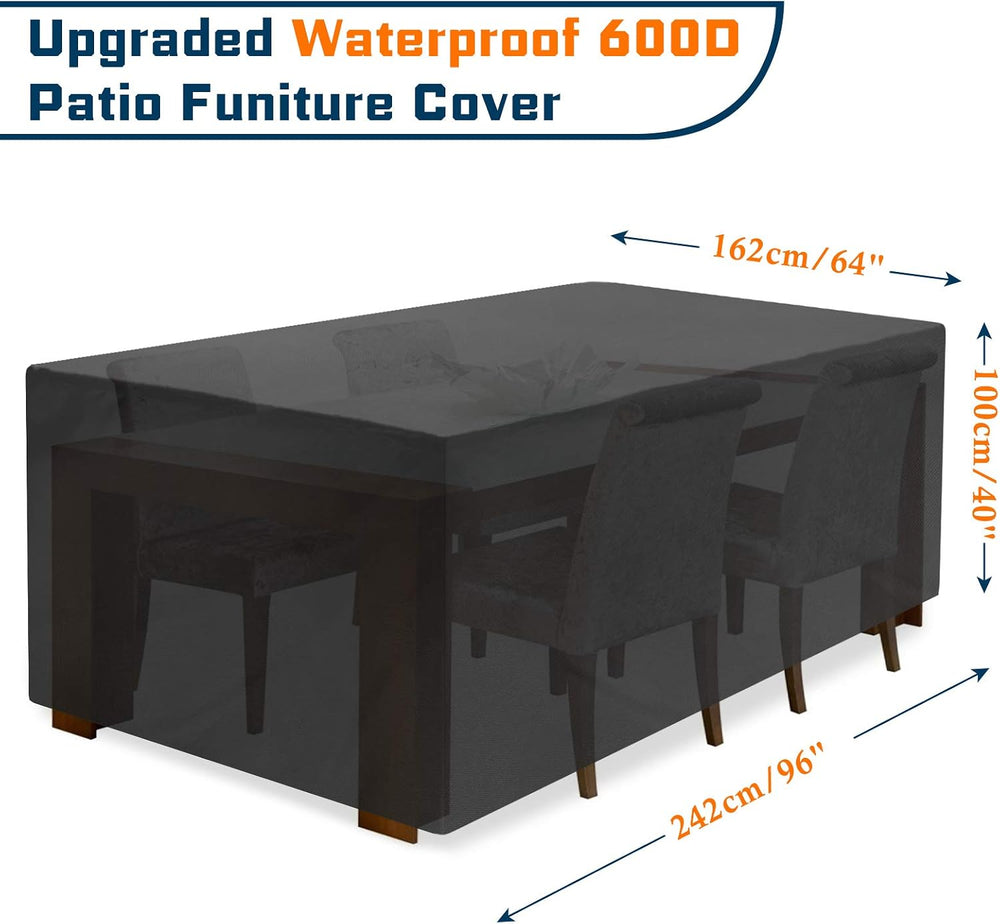 JESTOP Outdoor Patio Furniture Covers,96" L x 64" W x 40" H,Bl...
