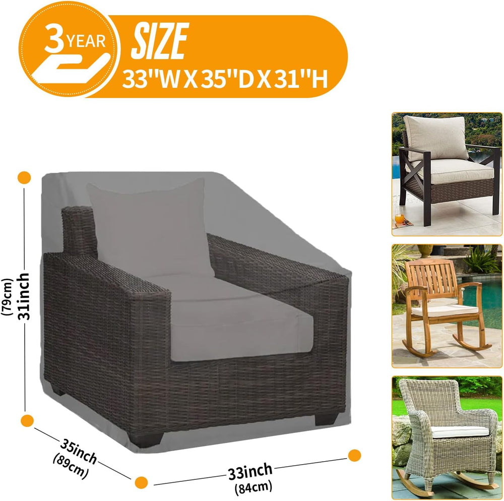 Kipiea Patio Chair Covers Waterproof Winter 2 Pack - Heavy Duty Lawn Outdoor ...