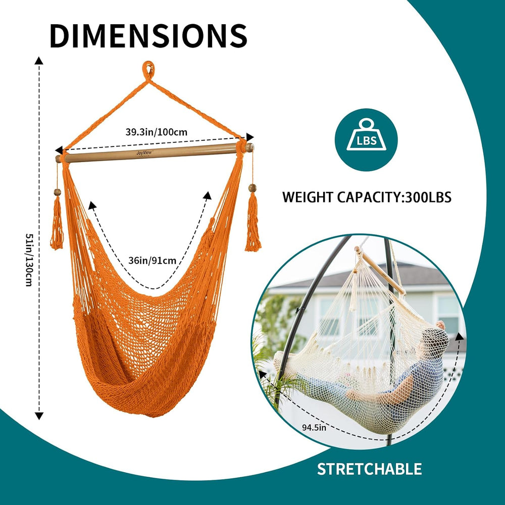 JoyView Hammock Chair with Spreader Bar Caribbean Hammock Swing Chair 300 LBS...