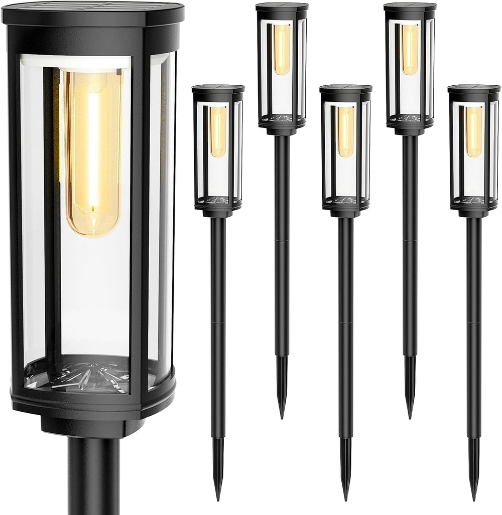 COXSENI Solar Pathway Lights Outdoor Waterproof Warm White, 6 Pack