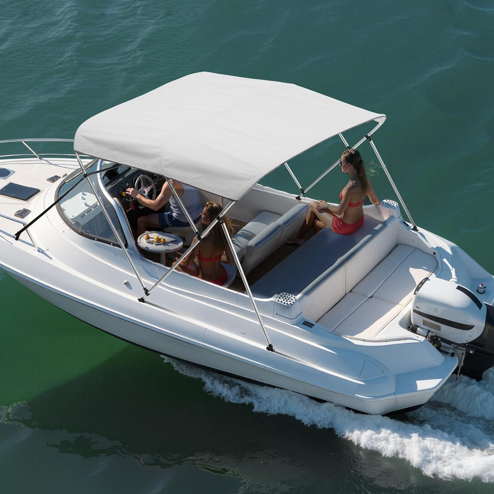 VEVOR 3 Bow Boat Bimini Tops, 600D Polyester Canopy with Aluminum Alloy Frame...