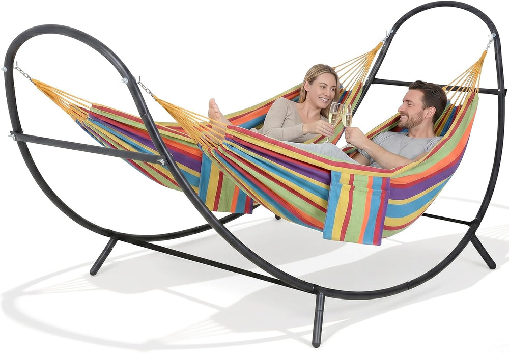 SUNCREAT Hammocks for Outside with Stand, Porch Hammock and Stand, 475 lbs Ca...