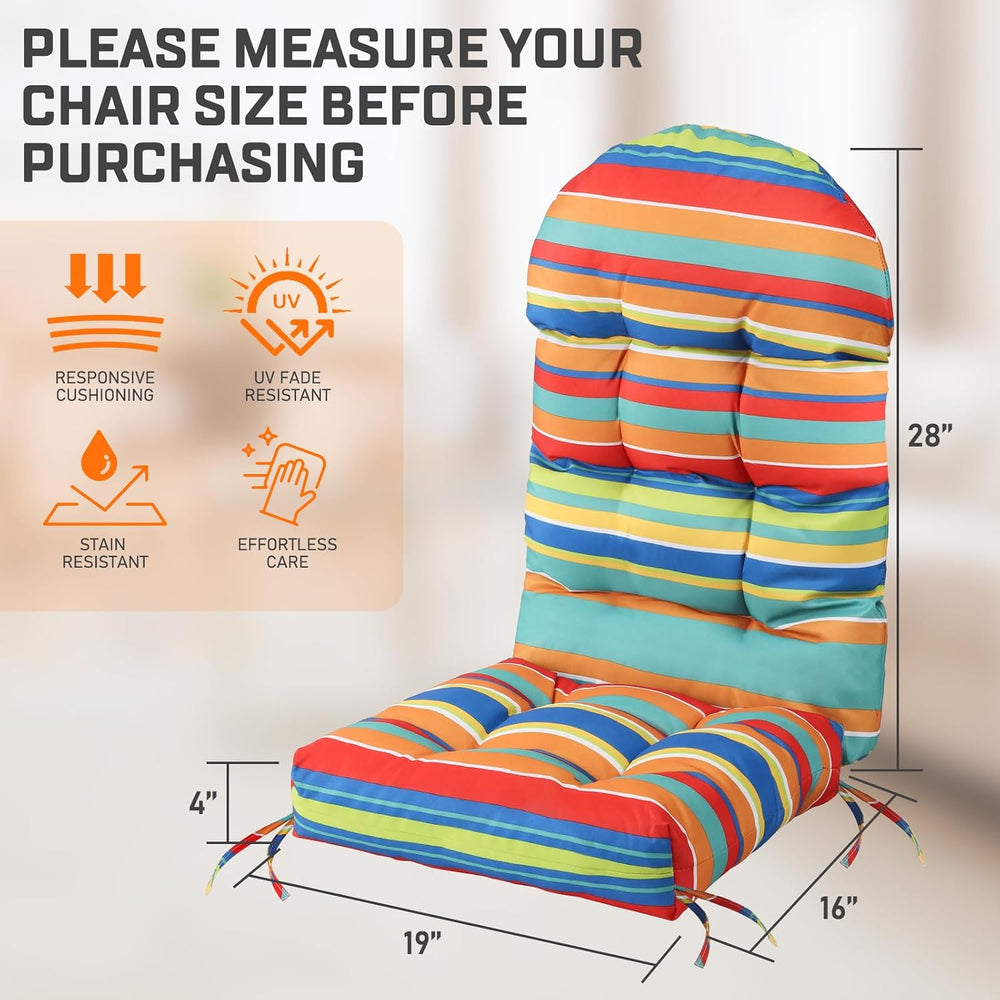 FUNBERRY Adirondack Chair Cushions Set of 2, Cushions for Rocker with Ties