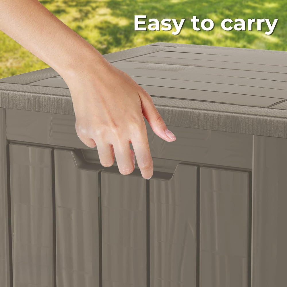 35 Gallon Resin Deck Box, Waterproof Outdoor Storage Bin for Patio, Poolside,...