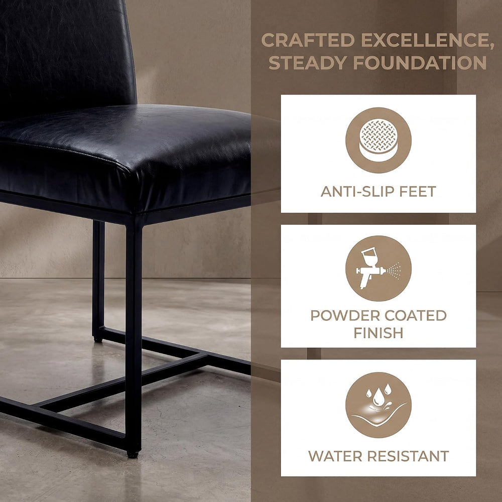 HNY Modern Dining Chairs Set of 6, Upholstered Leather Dining Room Chairs wit...