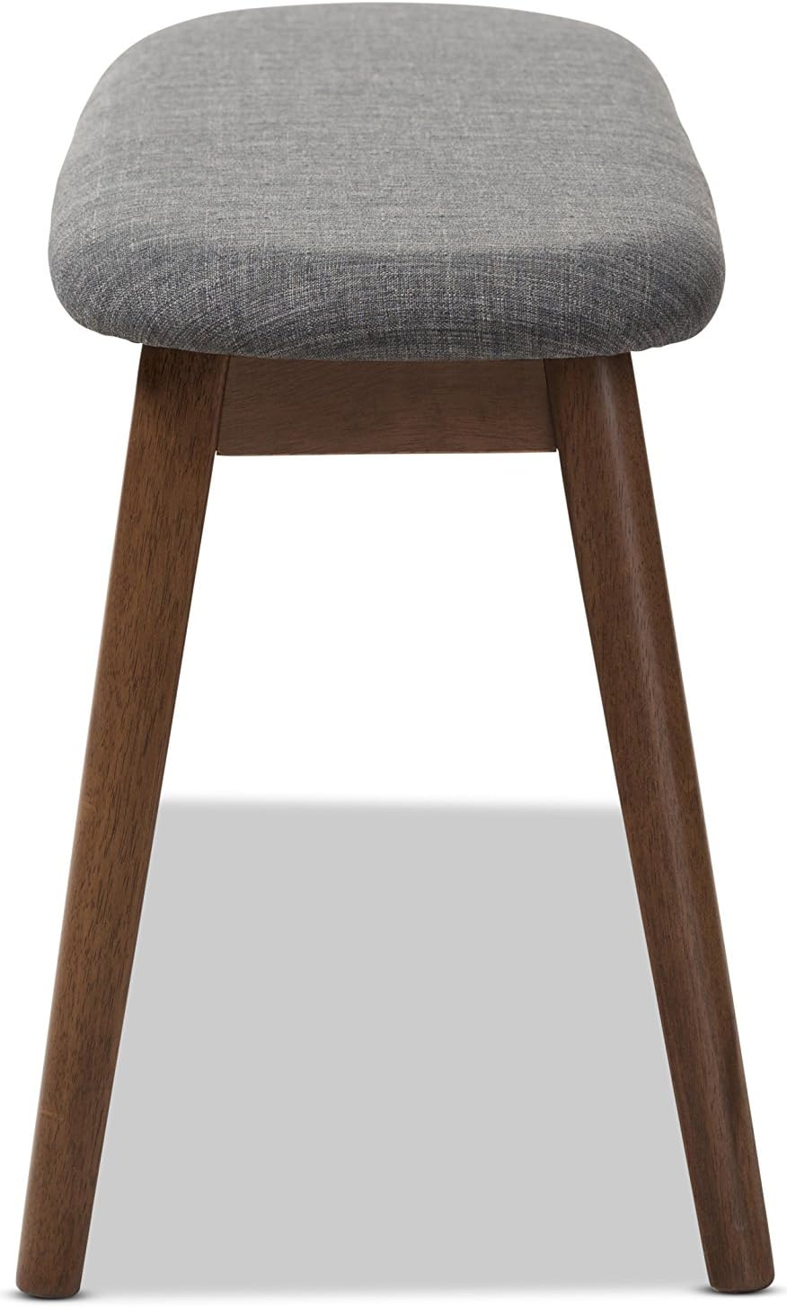 Baxton Studio Easton Mid-Century Modern Dark Grey Fabric Upholstered Walnut F...