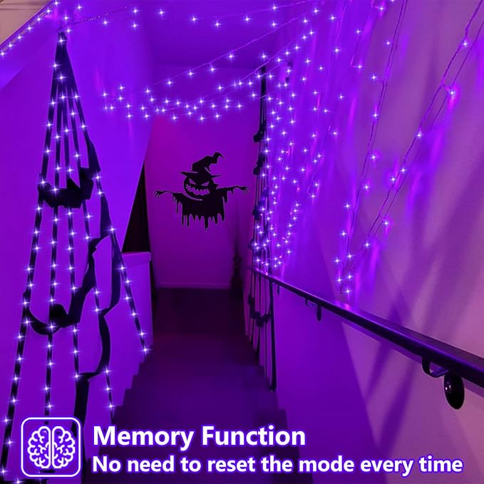 YEGUO 165ft 500 LED Halloween Lights Outdoor Waterproof, Purple String Lights...