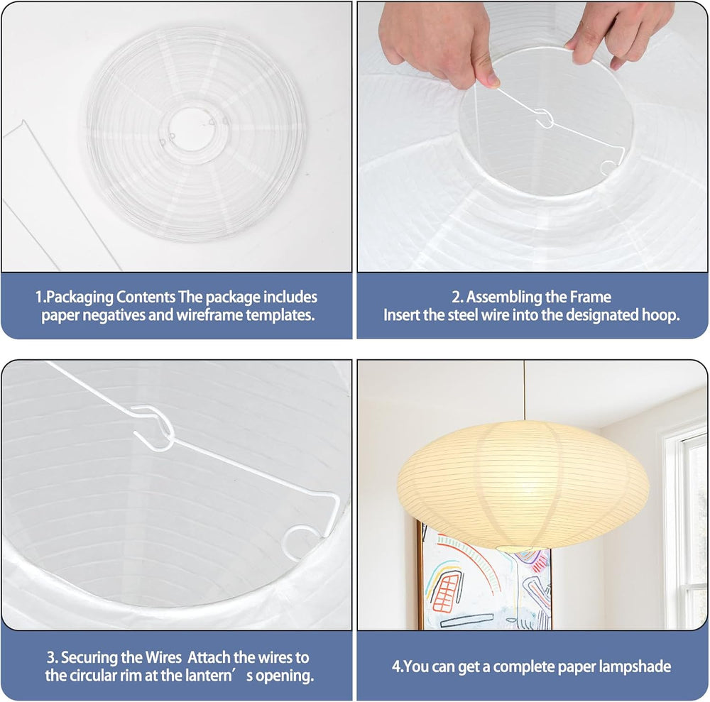 2 Pack White Oval Paper Lantern Lampshades, 20 x 10 Inch Hanging Paper Lanter...
