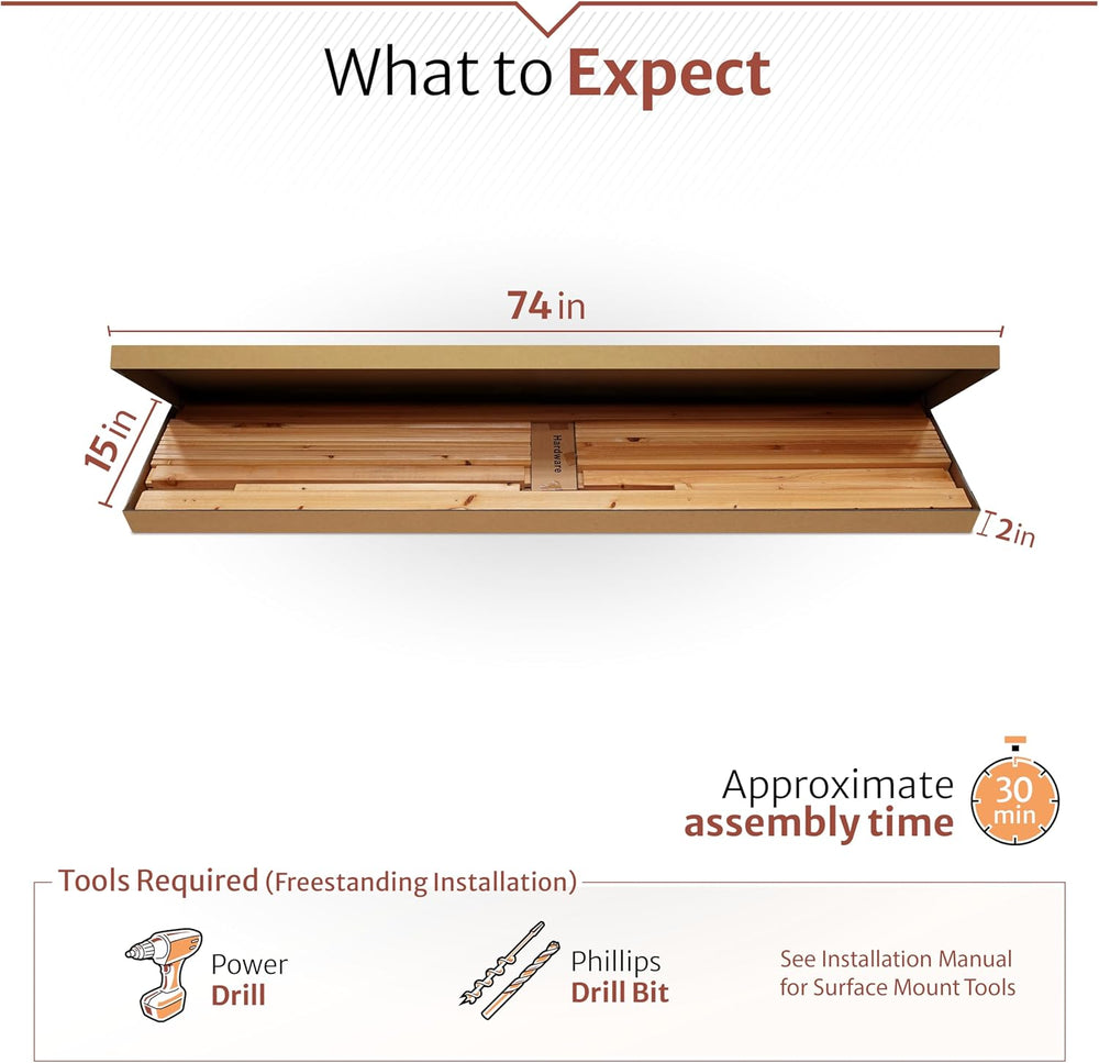 Enclo Slatted Freestanding/Surface Mounted Privacy Screen, Cedar Wood