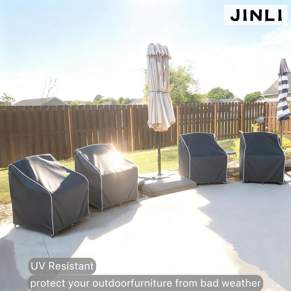 JINLI Waterproof Patio Adirondack Chair Cover 4-piece Set, Lawn/Garden Outdoo...