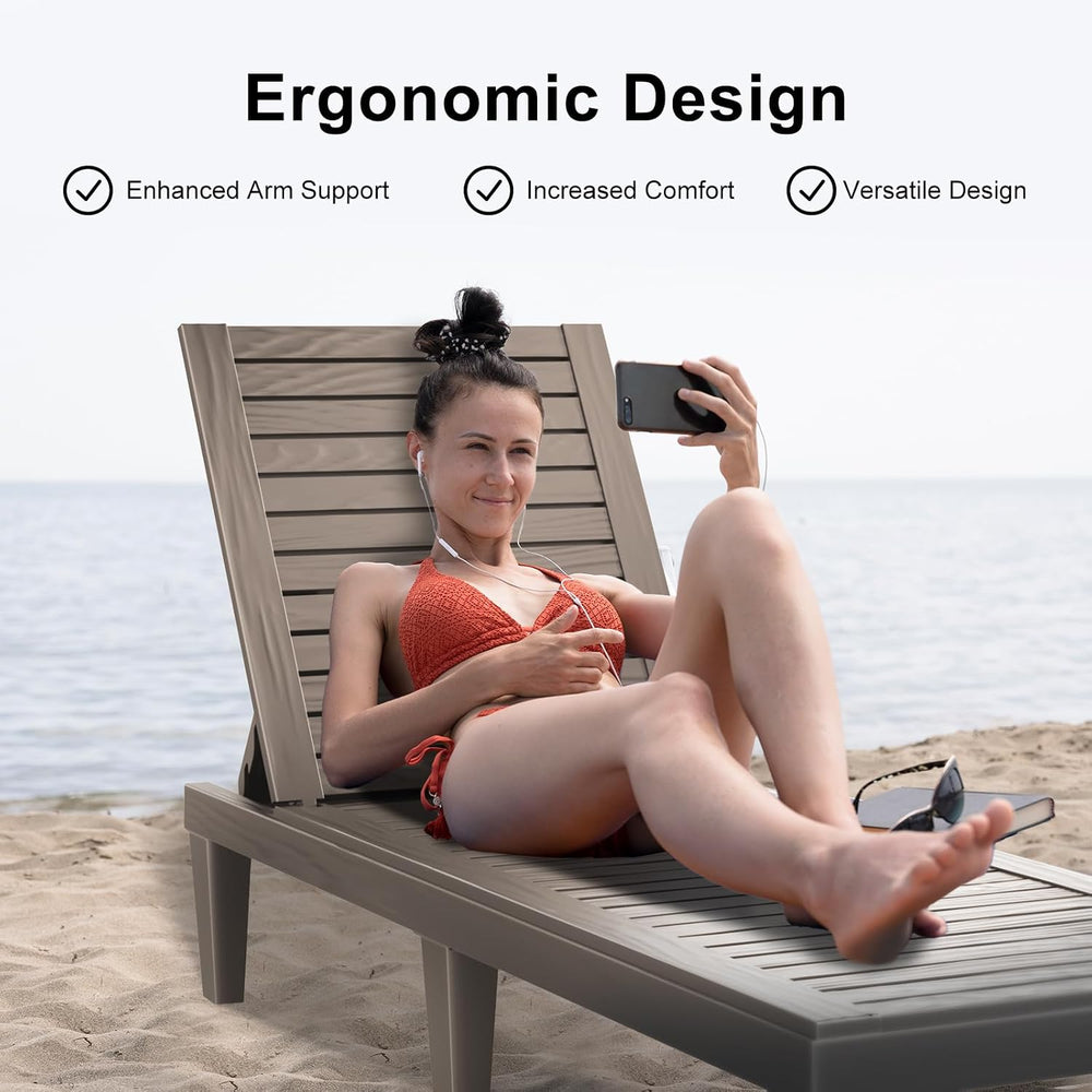 EasyUp Outdoor Chaise Lounge Chairs, 1, Grey