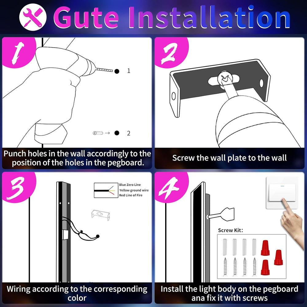23.6inch Outdoor Modern Wall Light, 10 Colour RGB Dimmable Long Wall Sconce, ...