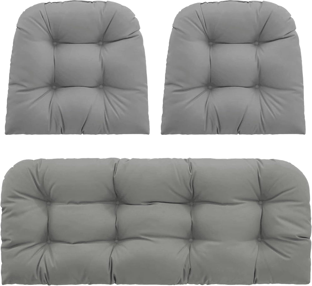 Outdoor Wicker Chair Cushions Set of 3, Waterproof Wicker Cushion for Patio F...