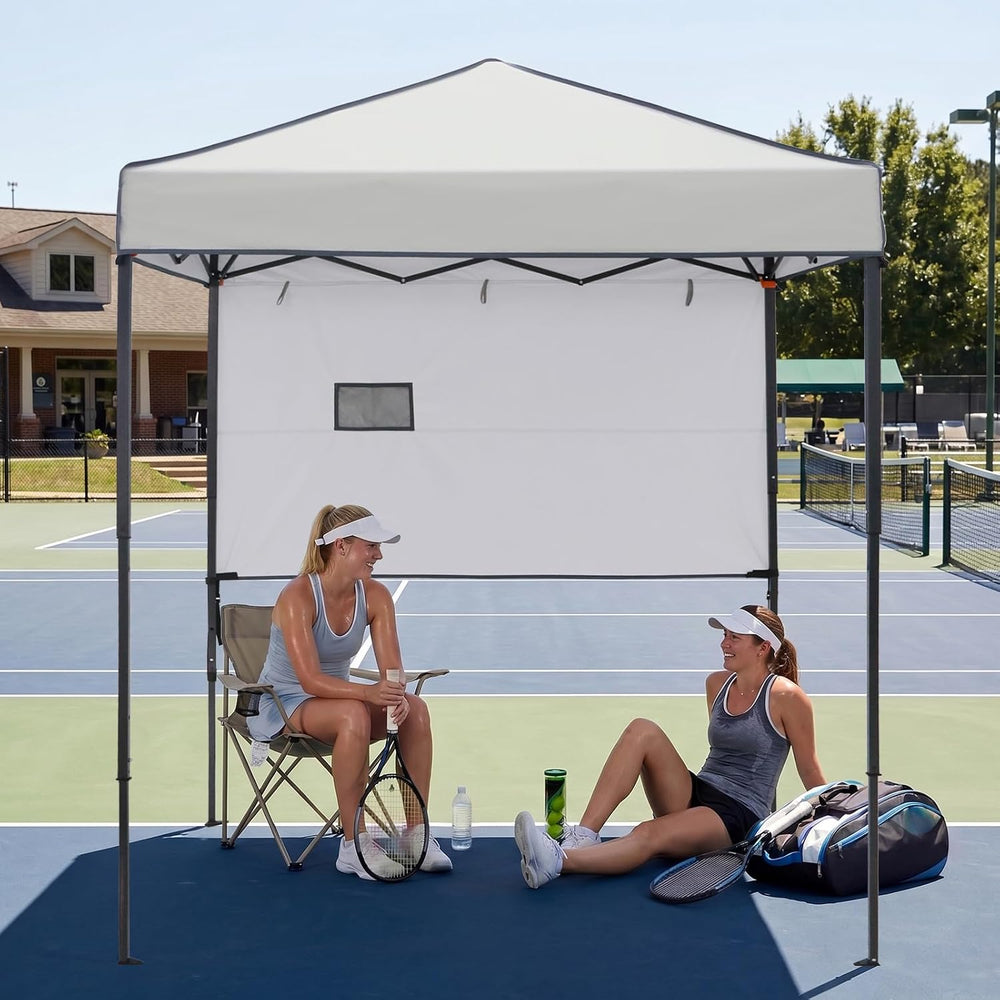 EAGLE PEAK 6x4 Instant Pop Up Canopy Tent with 1 Half Wall, Gray