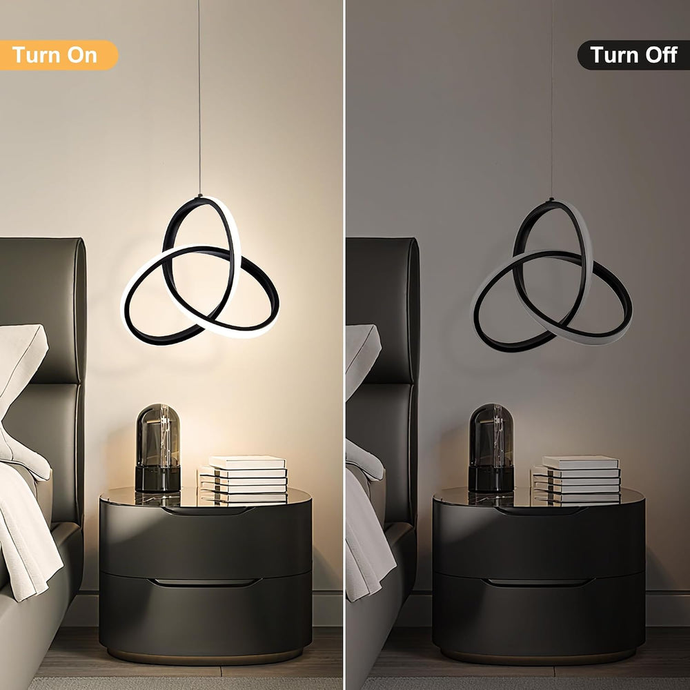 MAYNA Modern Spiral Led Chandelier,Modern Pendant Light 3 Pack (Black)